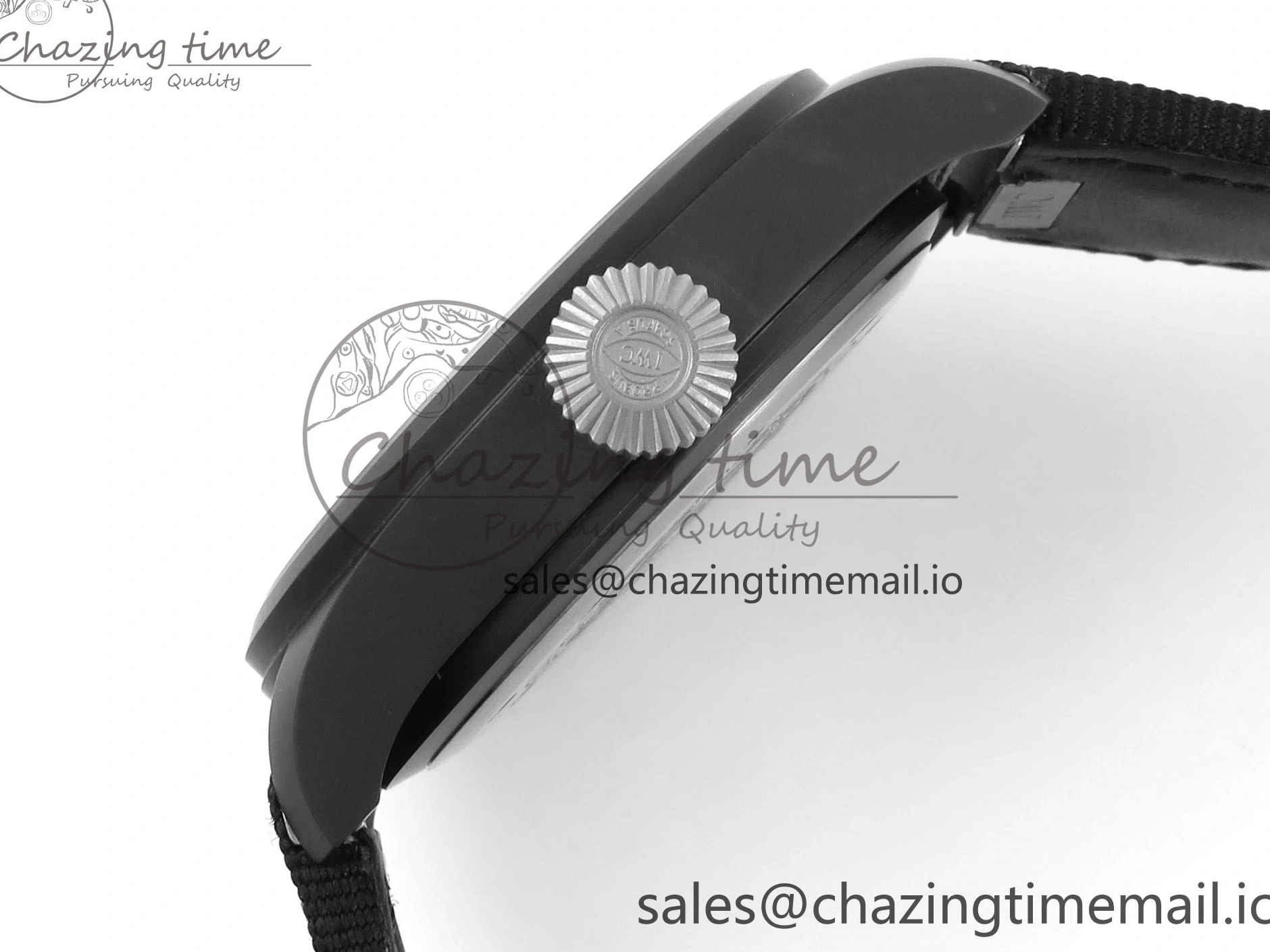 MIROTIME 1229 Durable Pilot Top Gun IW326901 M+F 1:1 Best Edition Black Dial on Black Nylon Strap MY 7003